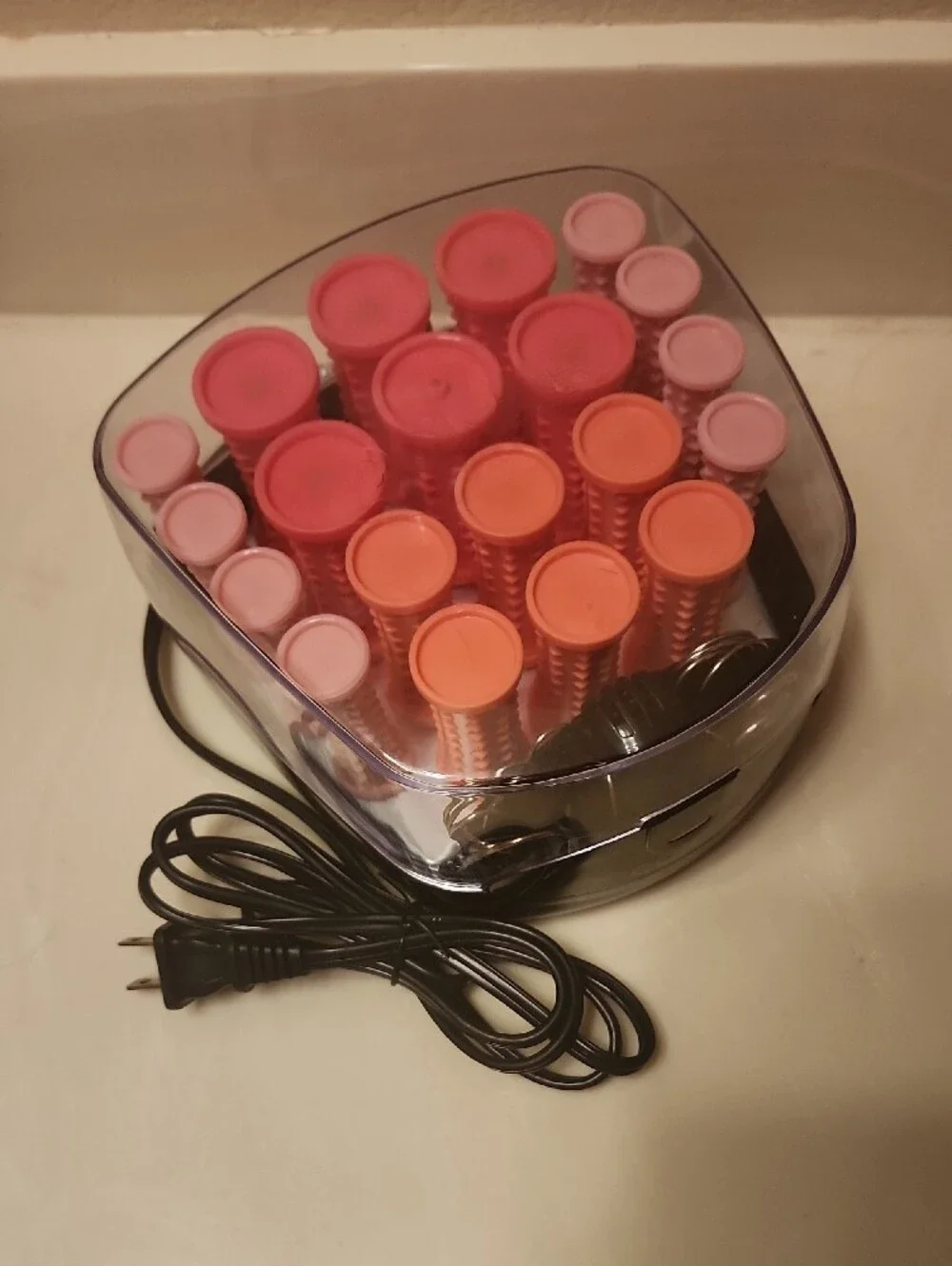 Conair Hot Rollers Set in Bright Coral and Pink NWOT
